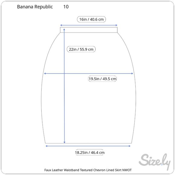 Banana Republic Faux Leather Waistband Textured Chevron Lined Skirt Sz 10 NWOT - Picture 8 of 8